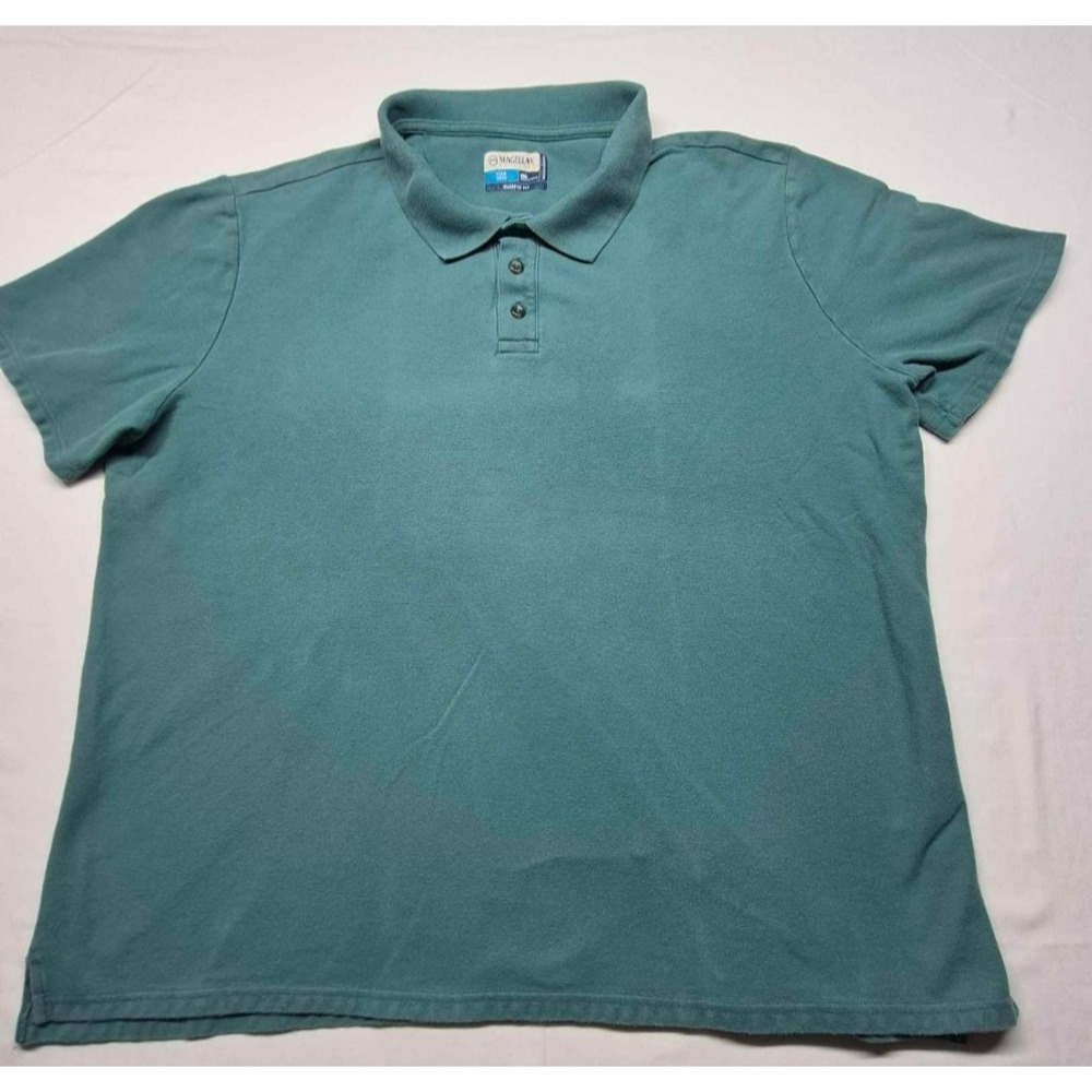 Magellan men's mositure wicking classic fit greenish blue polo‎ sz. 2XL